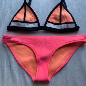 Triangl bathing suit in neon orange